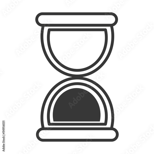 Hourglass line icon in gray and white colors. photo