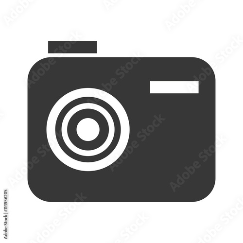 Photograpy or camera icon in white ans black colors, vector illustration. photo