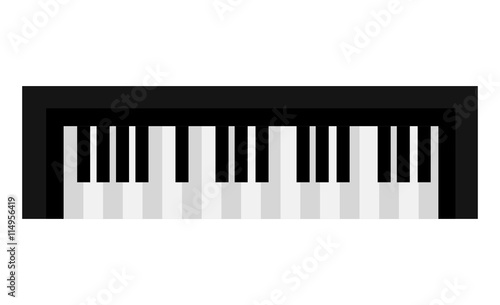 Piano keyboard music instrument icon design, vector illustration image.