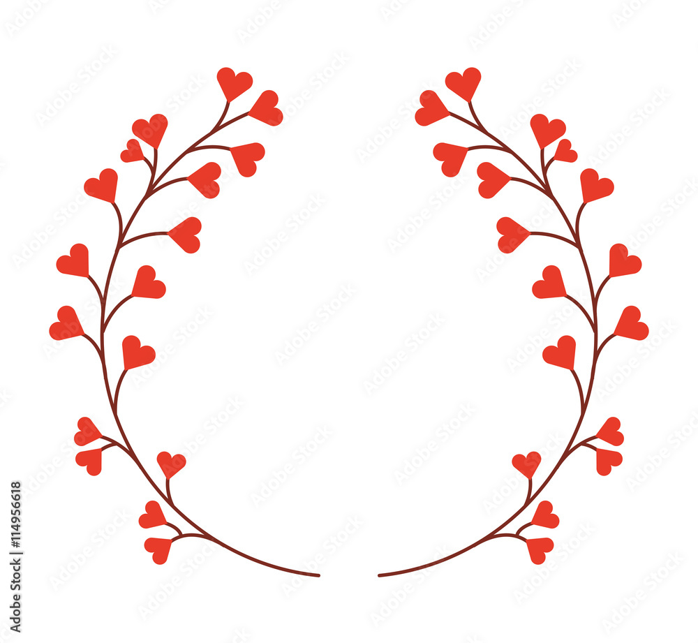floral wreath isolated icon design