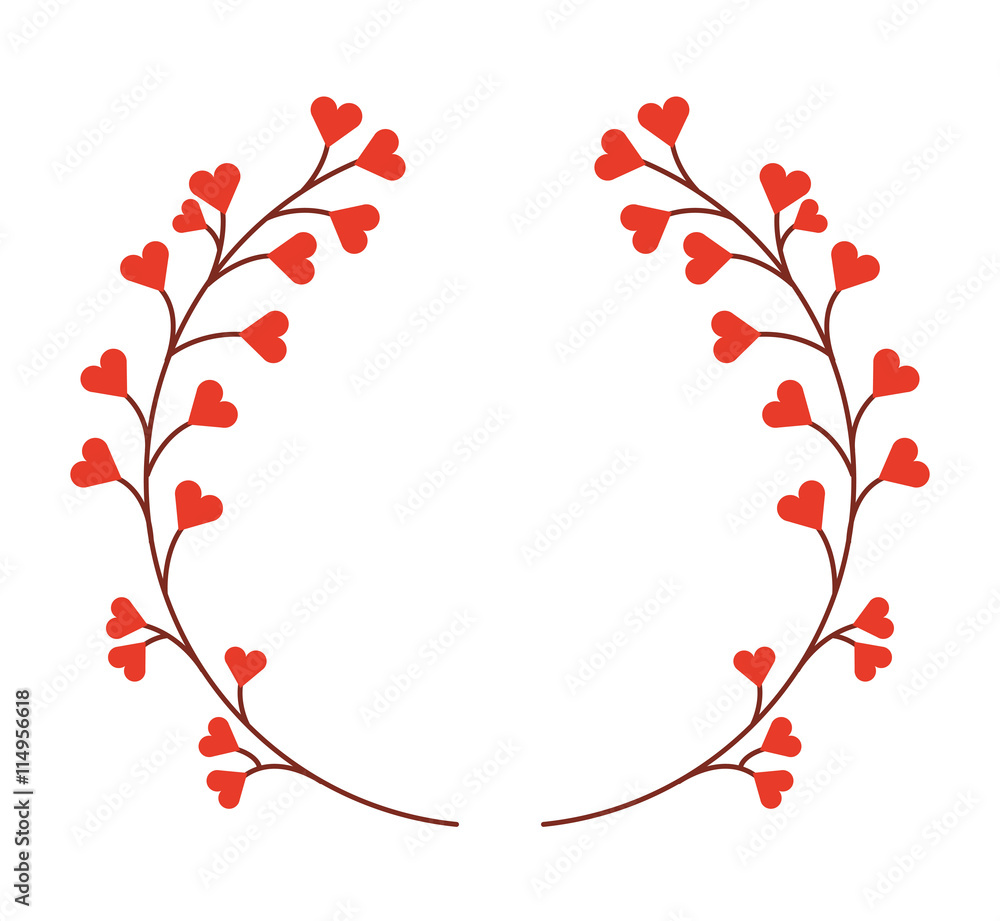 floral wreath isolated icon design floral wreath isolated icon design