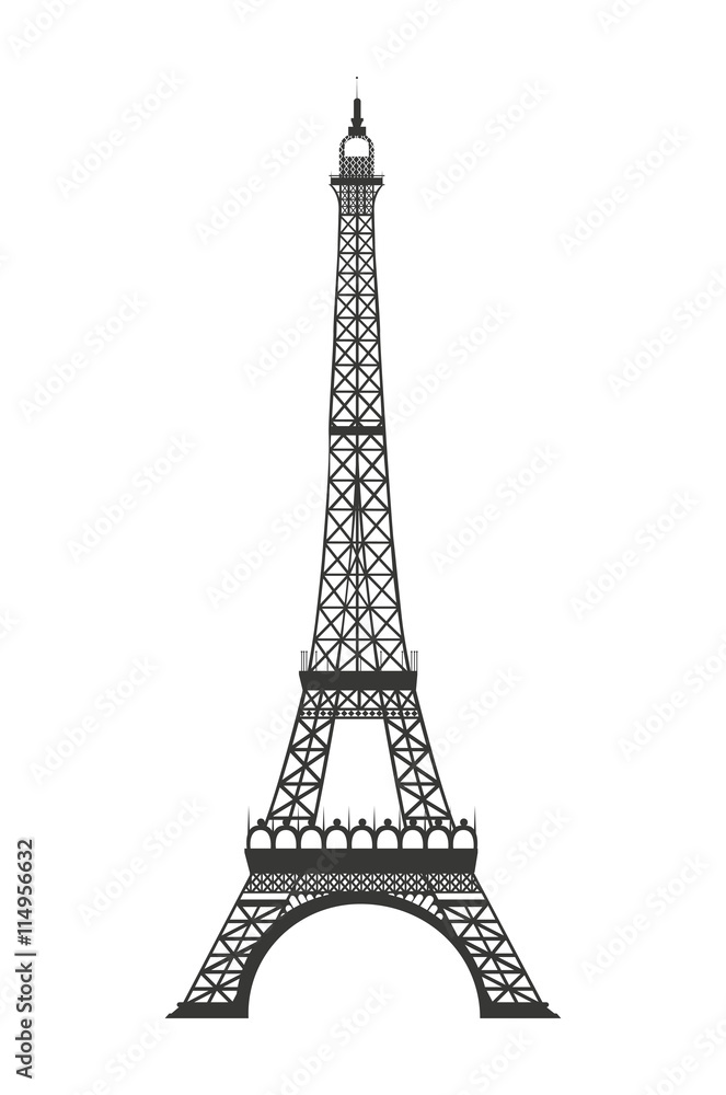 eiffel tower isolated icon design