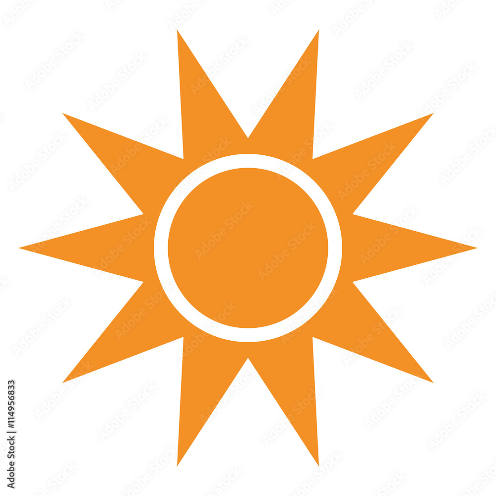 yellow abstract sun icon over isolated background, vector illustration yellow abstract sun icon over isolated background, vector illustration