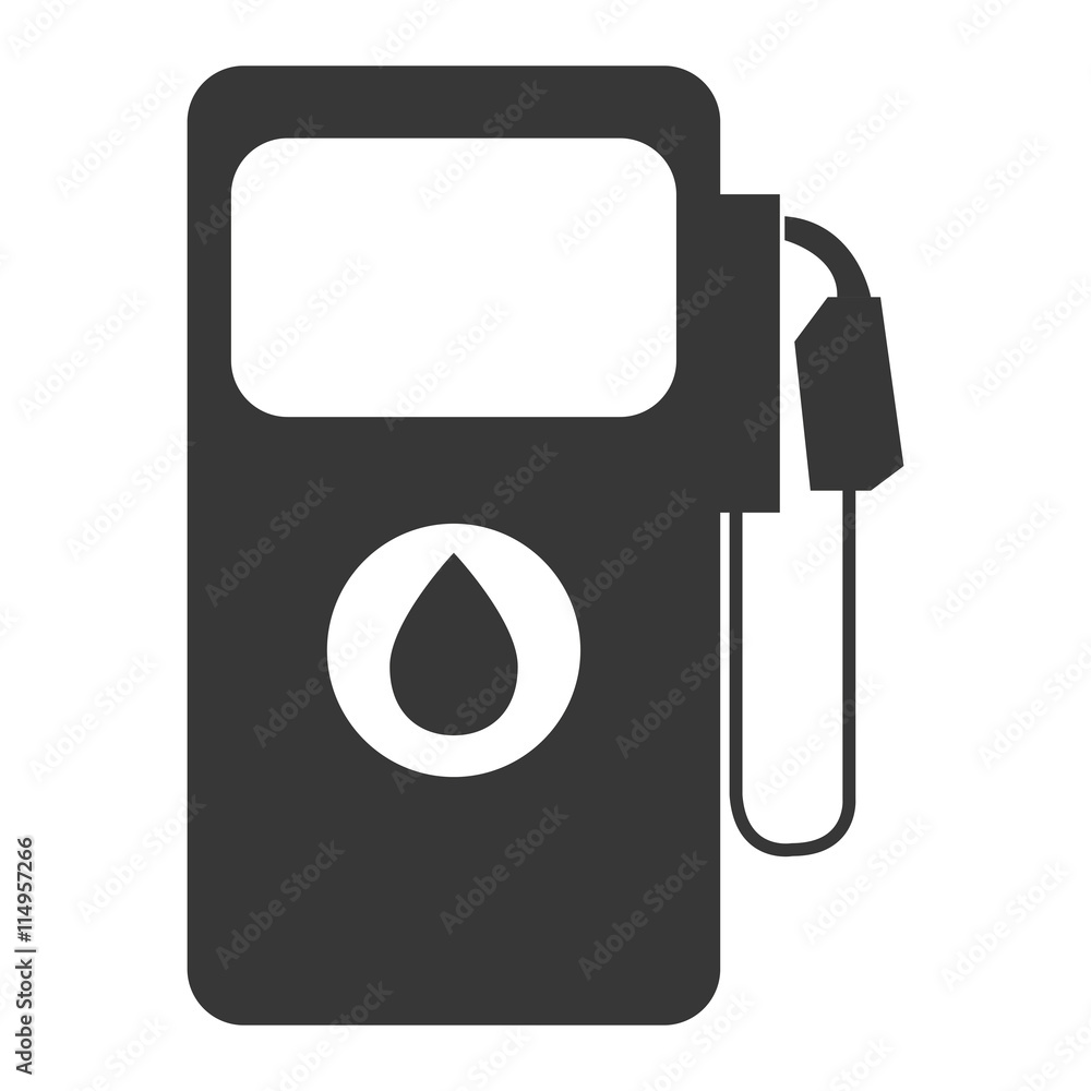 black gas station and white circle front view over isolated background, vector illustration black gas station and white circle front view over isolated background, vector illustration