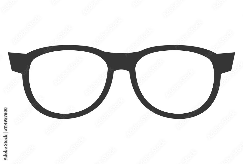 Fototapeta premium black eyeglass front view over isolated background, vector illustration 