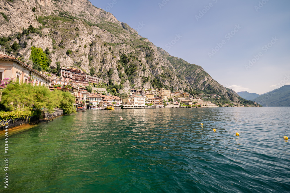 Panorama of Limone sul Garda, lake Garda, Italy.