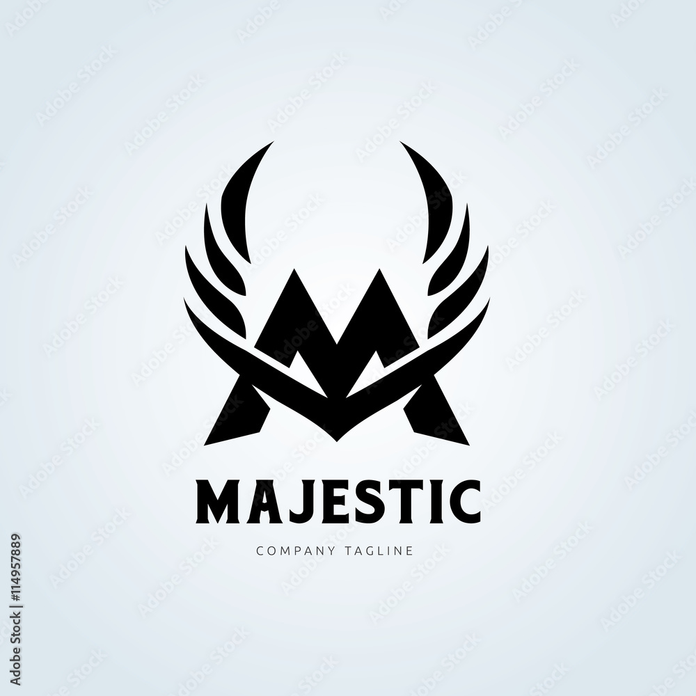 M letter logo, Brand identity with M and wing concept. M letter logo, Brand identity with M and wing concept.