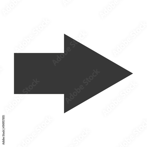 Arrow right icon in black and white colors, vector illustration.