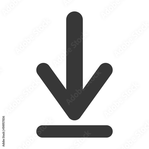 Download icon or arrow down in black and white, vector illustration eps10.