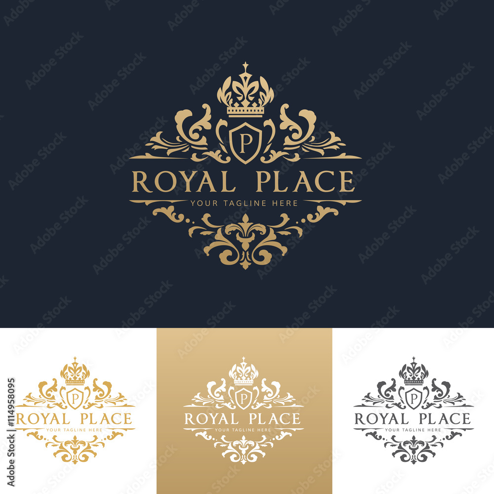 Royal Place luxury elegant logo design for hotel and fashion brand identity