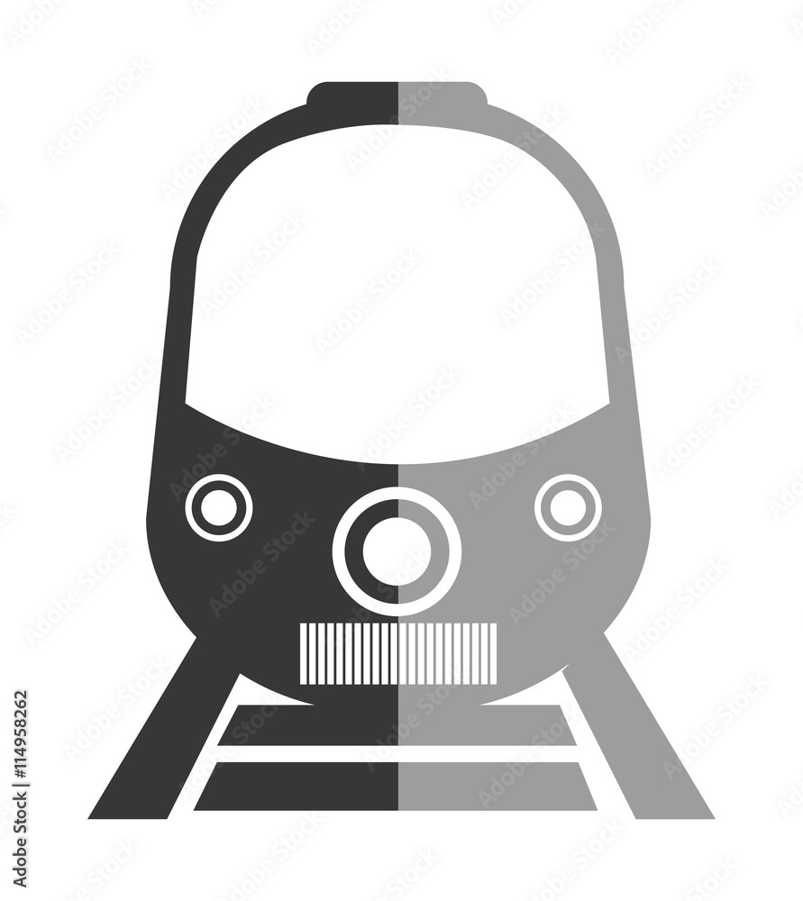 Train icon in black and white colors, isolated on white background. Train icon in black and white colors, isolated on white background.