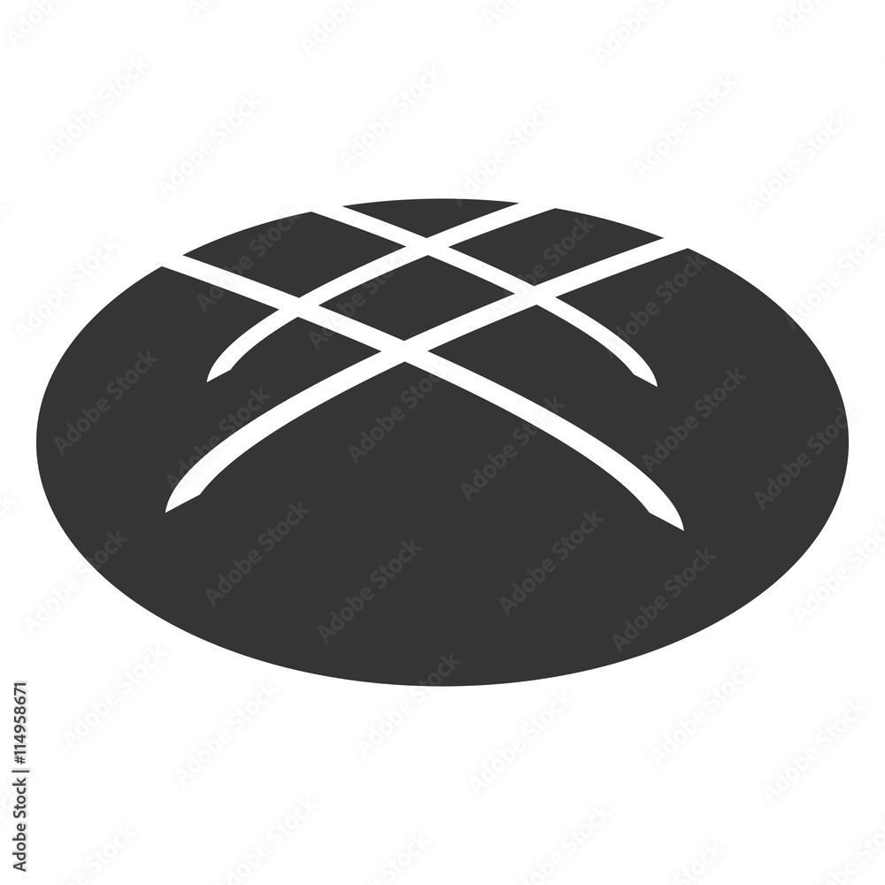 Fresh bread isolated icon on white background, vector illustration.