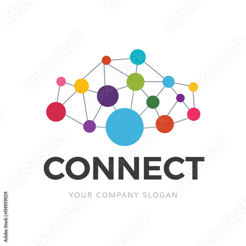 Social logo, People symbol, Connection brand identity.