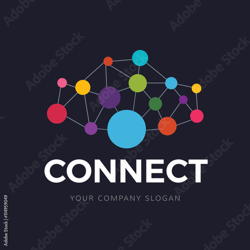 Social logo, People symbol, Connection brand identity.