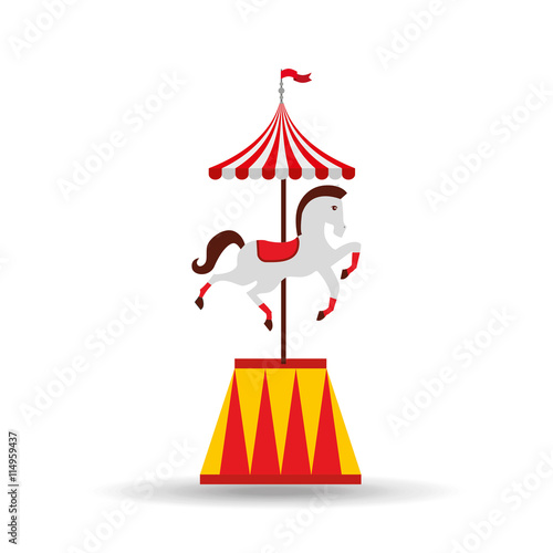 carousel horses isolated icon design
