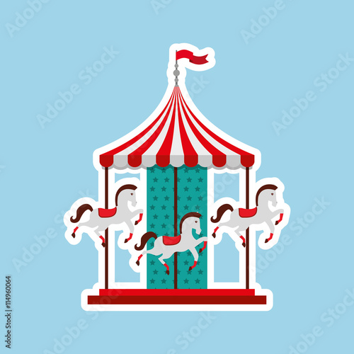 carousel horses isolated icon design