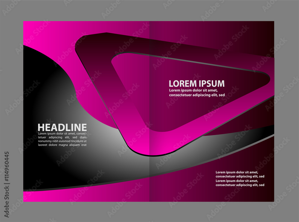 Fototapeta premium Abstract Wavy bi-fold Brochure Template 