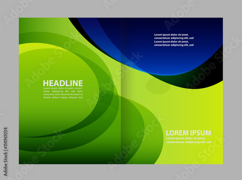 Green brochure bi fold template
