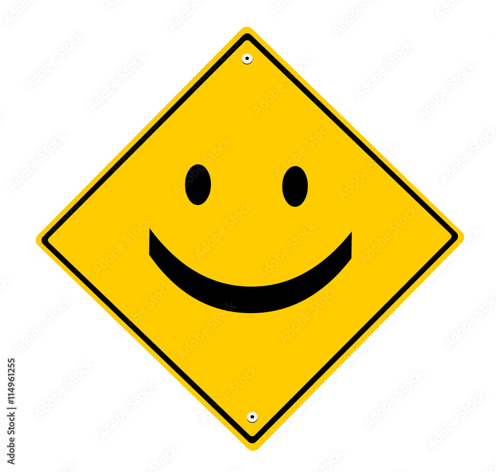 caution sign with text smile face made of colon and bracket caution sign with text smile face made of colon and bracket