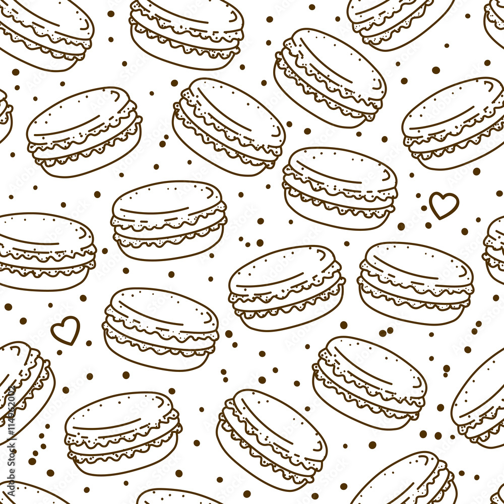 Seamless pattern with sweet macarons Seamless pattern with sweet macarons