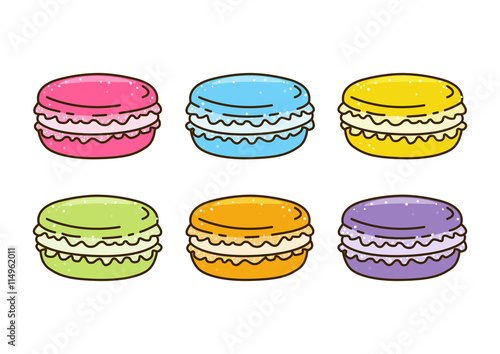 Set of color sweet macarons for Your design