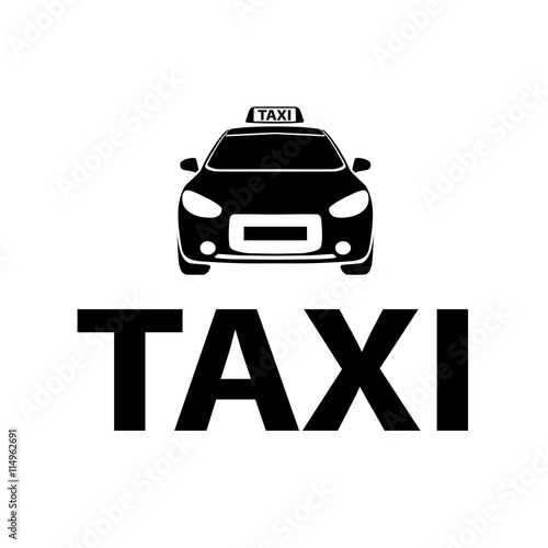 taxi black and white icon Vector Illustration
