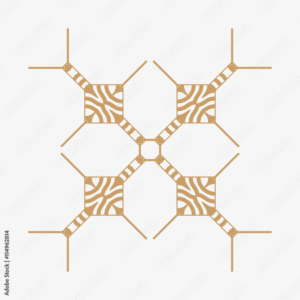 The symbol and runes for background. Symbol for design tile, wallpaper, textiles and more. Golden color of the symbol.