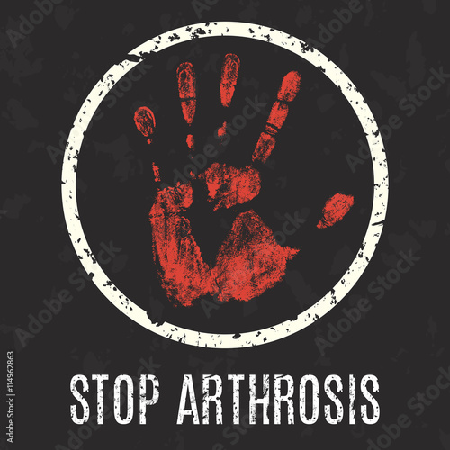 Vector illustration. Global problems of humanity. Stop arthrosis
