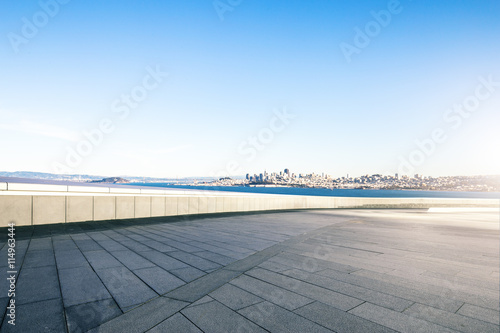 empty floor with cityscape and skyline of san francisco in sunny © zhu difeng
