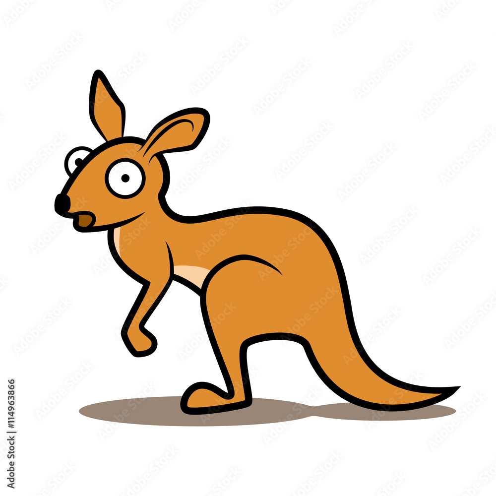 Surprised cartoon kangaroo