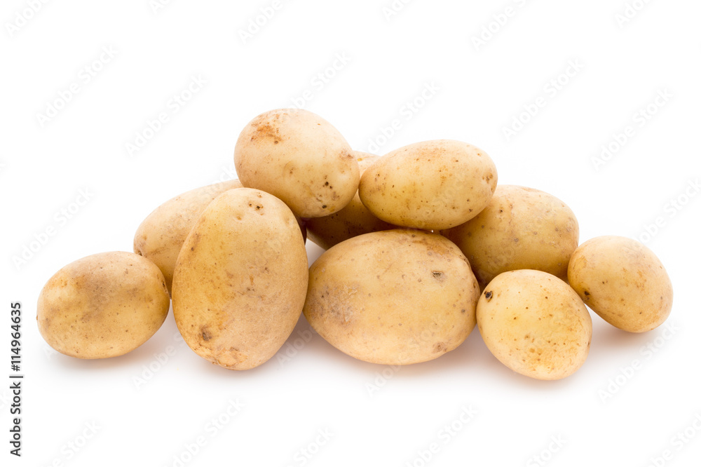 New potato isolated on white background. New potato isolated on white background.