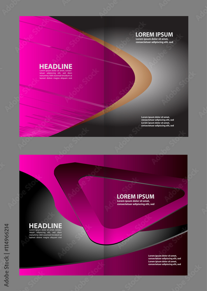 Fototapeta premium Brochure design two pages a4 template. Vector illustration 