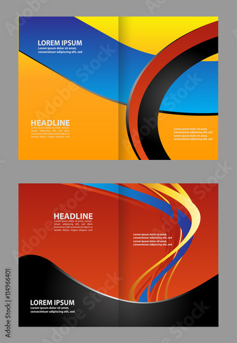 Vector empty bifold brochure print template design
