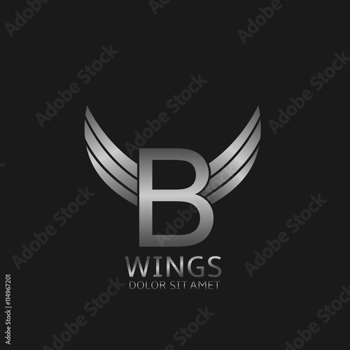 Fototapeta Naklejka Na Ścianę i Meble -  Wings B letter logo