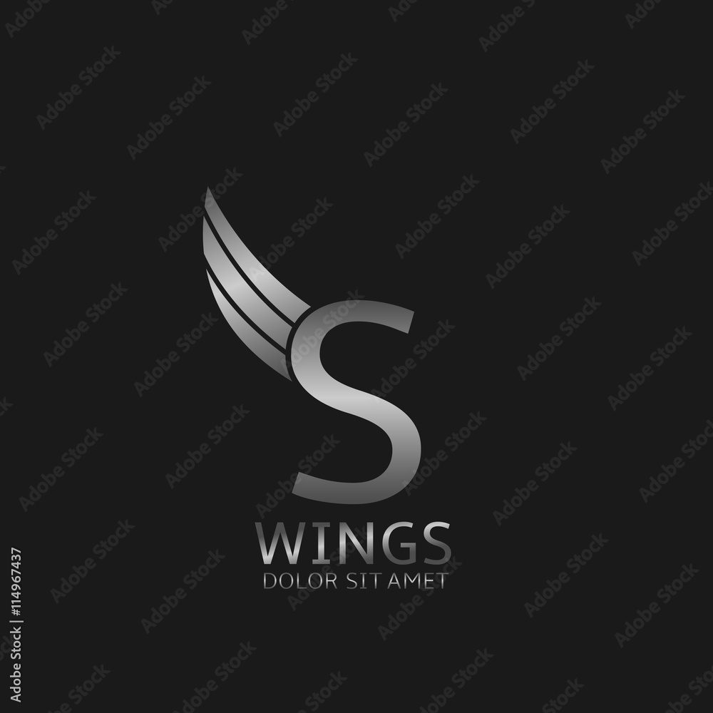 Wings S letter logo Wings S letter logo