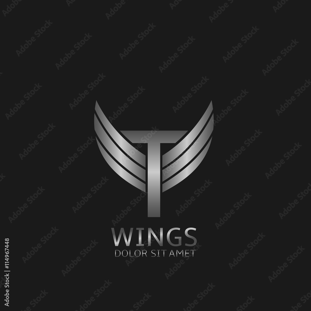 Wings T letter logo Wings T letter logo
