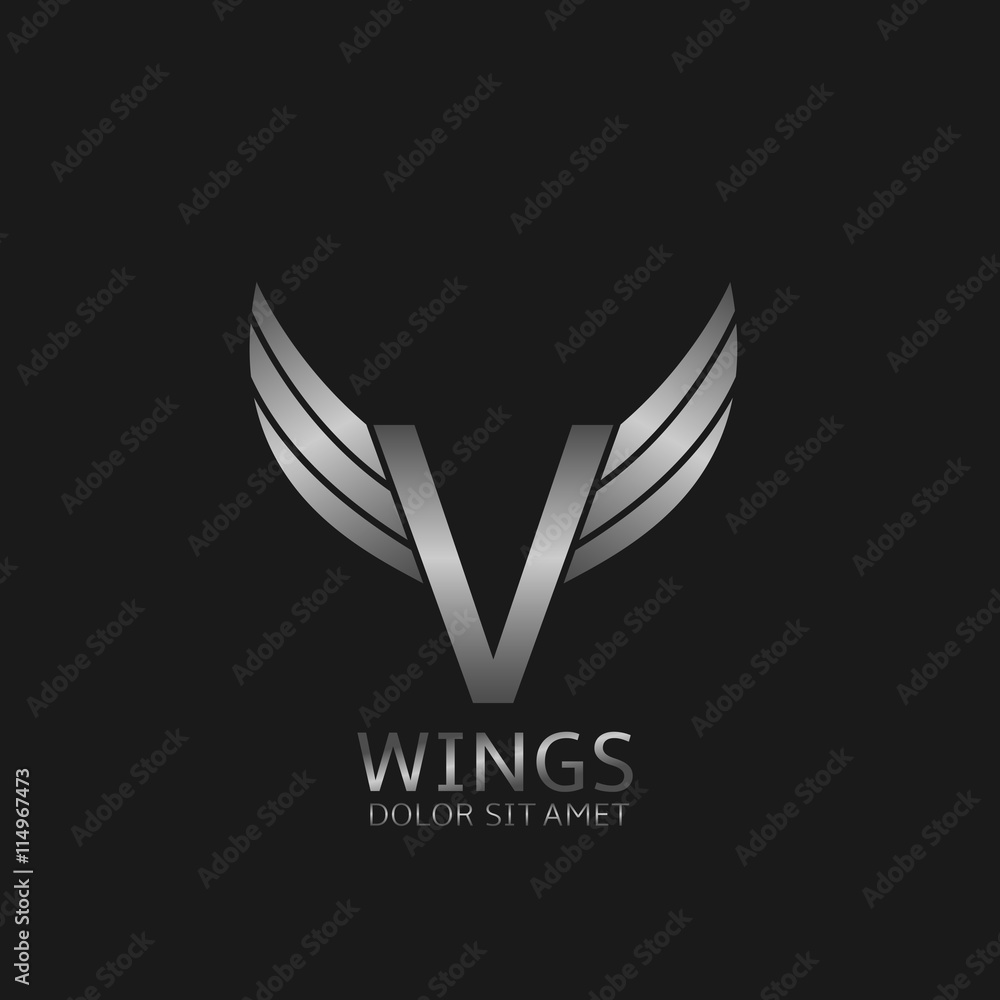 Wings V letter Wings V letter