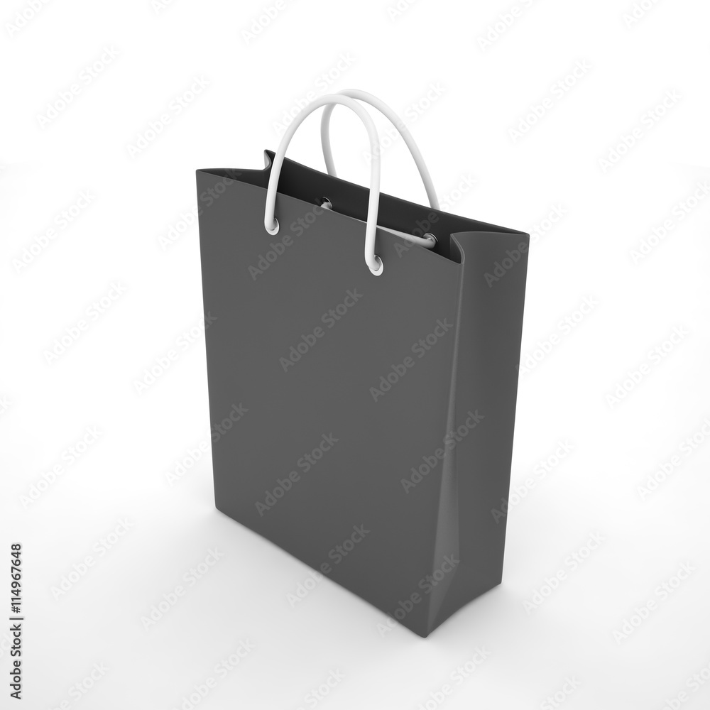 Paper Shopping Bags isolated on white background. 3d rendering. Paper Shopping Bags isolated on white background. 3d rendering.