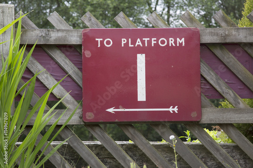 Billede på lærred Platform One Sign
