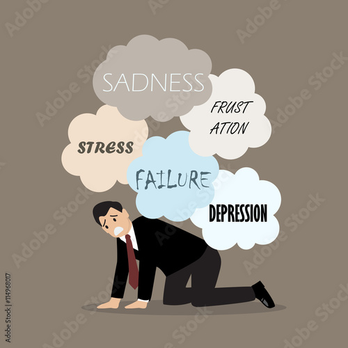 Desperate businessman under a lot of trouble