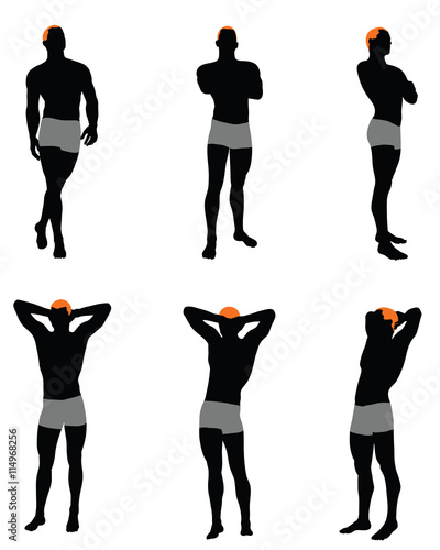 Set of men silhouette