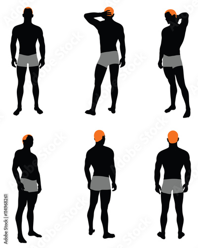 Set of men silhouette