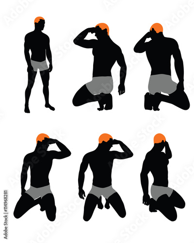 Set of men silhouette