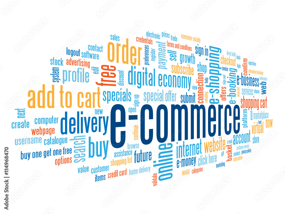 Fototapeta premium E-COMMERCE Vector Tag Cloud