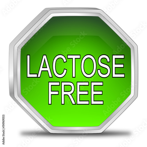 Lactose free Button - 3D illustration