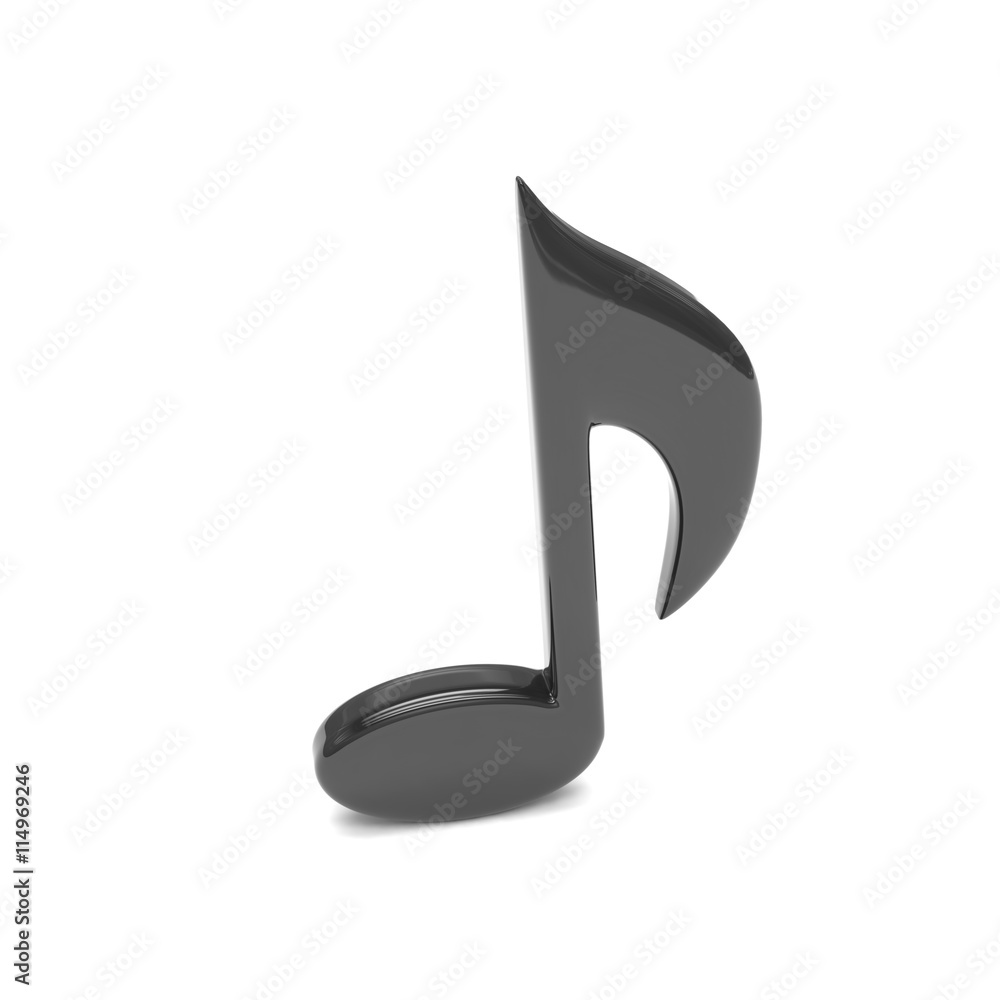 music note, on white. 3d rendering. music note, on white. 3d rendering.