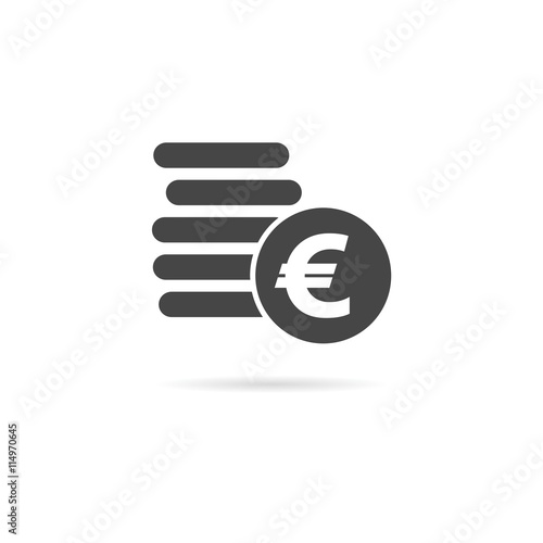 Euro coins flat icon