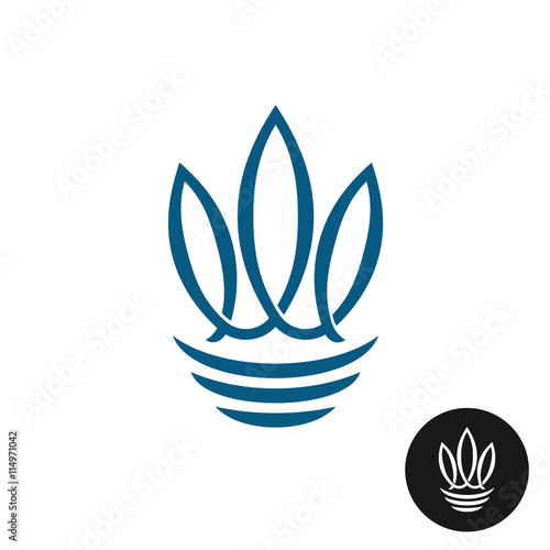 Abstract three fishes or leaves elegant logo template