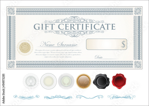 Gift certificate retro vintage template