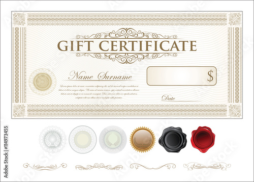 Gift certificate retro vintage template
